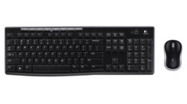 920-004508, Keyboard and Mouse, 1000dpi, MK270, US English with €, QWERTY, Wireless, Logitech