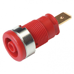 SEB 2620 F6,3 RED, Safety socket diam. 4 mm Red CAT III, SKS Kontakttechnik