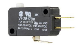 V7-2B17D8, Микропереключатель SNAP ACTION; без рычага; SPDT; 11A/125ВAC, Honeywell