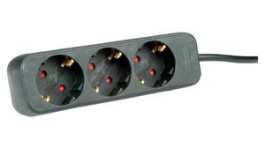 19.07.1066, Outlet Strip 3x Type F (CEE 7/3) - Type F (CEE 7/4) Black 1.5m, Roline