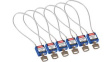 146134 [6 шт] Compact Cable Padlock, Keyed Alike, Blue, Pack of 6 pieces