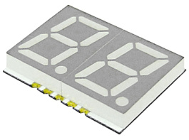 ELSD406SYGWA/S530-E2/S290, 7-segment LED-display yellow-green 10 mm SMD, Everlight