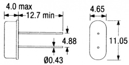 LFXTAL003335, Резонатор: кварцевый; 7,3728МГц; ±30ppm; 30пФ; THT; HC49-S, IQD