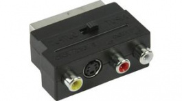 CVGP31902BK, Switchable SCART Adapter, SCART Plug, S-Video Socket + 3x RCA Socket, Nedis (HQ)