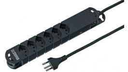 20 201136 C, Outlet Strip 6 Type J (T13) Black Type J (T12), Steffen