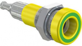 23.0110-20, Panel Mount Socket \x1a4mm Green / Yellow 25A 30V Optalloy-Plated, Staubli (former Multi-Contact )
