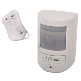 SEC-APR20, Motion sensor with 130 dB siren (indoor) 50 x 68 x 105 mm grey, KONIG