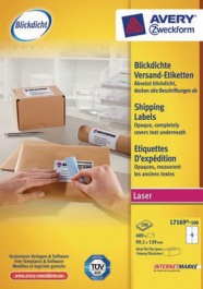 L7169-100, Parcel labels, 100 sheets/400 labels, 99.1 x 139 mm, White, Zweckform