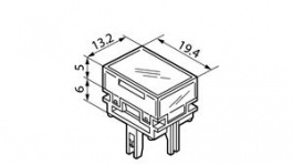 AT4027JC, Switch Cap 13.2 mm 19.4 mm 5 mm, NKK Switches (NIKKAI, Nihon)