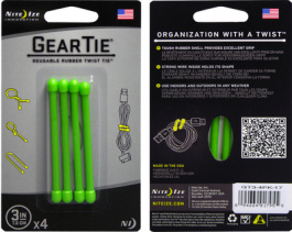 GEAR TIE 3-LIME, Gear Tie 3" Lime, Nite Ize