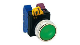 YW4B-A1G, Pushbutton Switch Actuator, Metal, Green, Latching Function, IDEC