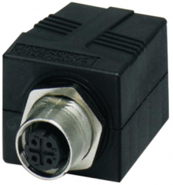 1414398, CUC-BH-M12D1PBK-S/R4BE Panel mount jack M12 D-coded to RJ45 8 Shielded, Phoenix Contact