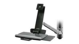45-266-026, Desk Mount LCD Monitor Arm with Keyboard Tray, 24", 100x100/75x75, 13.2kg, Black / Silver, Ergotron