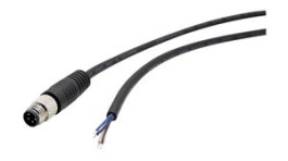 RND 205-01153, M8 Straight Plug Cable Connector, 2m, 4 Poles, A-Coded, Solder, RND Connect