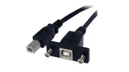 USBPNLBFBM3, Panel Mount USB Cable USB-B Plug - USB-B Socket 900mm Black, StarTech.com