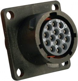 UTS012E14S, Panel Mount Socket with Flange UTS Hi Seal Poles=14 Female Housing size12, Souriau Esterline Sunbank