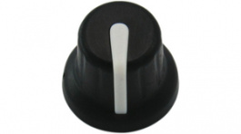 RND 210-00315, Plastic Round Knob, black, 6.0 mm D Shaft, RND Components