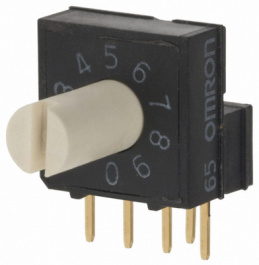 A6RV-101RS, Кодирующий переключатель; DEC/BCD; Положения:10; THT; Шаг:2,54мм, Omron