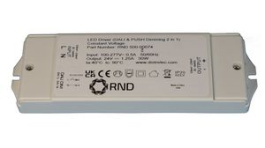RND 500-00074, LED Driver, DALI 2 Dimmable CV, 30W 1.25A 24V IP20, RND power