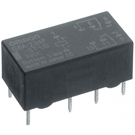 G6AU234P24DC, Signal relay 24 VDC 5760 Ohm 100 mW THD, Omron