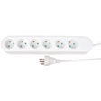 KF-DB-06-W1 Outlet Strip, 6xDenmark Type K, 1.5 m