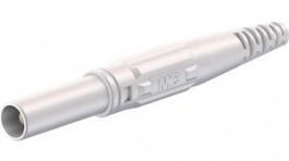 66.9196-29, In-Line Safety Plug \x1a4mm White 32A 1kV Nickel-Plated, Staubli (former Multi-Contact )