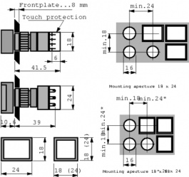 61-1150.0, Illuminated push button 24 x 24 mm, EAO