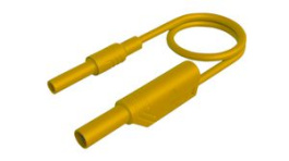 MAL S WS-B 200/2,5 YELLOW, Test Lead, Plug, 4 mm - Socket, 4 mm, Yellow, Nickel-Plated Brass, 2m, Hirschmann