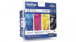 LC-1100HYVAL, Value pack ink HY CMYBK LC-1100 Cyan/Magenta/Yellow/Black, Brother
