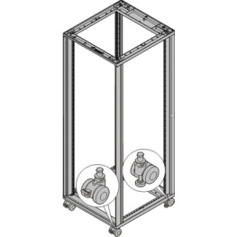 27230-068, 19^ Cabinet, Castor Set 80 x 60 x 60 mm, Schroff