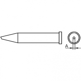 XT F, Soldering Tip Round shape beveled 30°, Weller