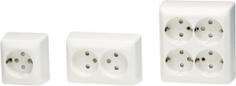 1841498, Safety socket 104 x 115 x 39 mm 16 A F (CEE 7/4) White, ELKO
