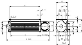 QL4 1000-2112L, Cross-flow blower AC 230 VACMotorright, Ebmpapst