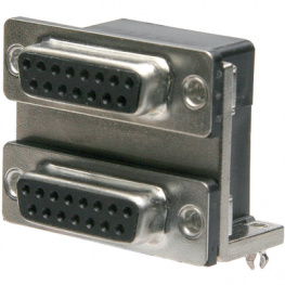 2-1734285-3, D-Sub 2 x socket stacked, TE Connectivity