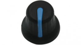 RND 210-00314, Plastic Round Knob, black, 6.0 mm D Shaft, RND Components