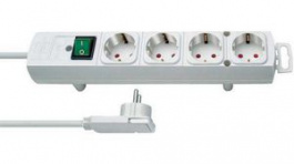 1153120100, Outlet Strip 4 Schuko Type F White CEE 7/4, Brennenstuhl