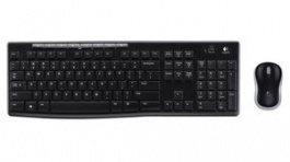920-004523, Keyboard and Mouse, 1000dpi, MK270, UK English, QWERTY, Wireless, Logitech