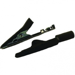 MA 1 CRIMP SCHWARZ / BLACK, Crocodile clip diam. 2 mm black, SKS Kontakttechnik