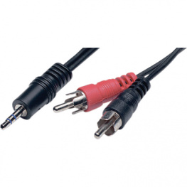 AC27-1,5M/BK-R, Audio cable stereo jack - cinch 1.5 m Black, ELFA производитель
