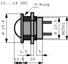 WSF30 F7 R24, LED Indicator white 24 VDC, W. Schmid AG