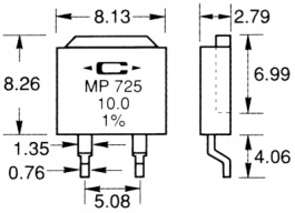 MP725-100-1%, Resistor SMD 100 Ohm +- 1 % DPAK, Caddock