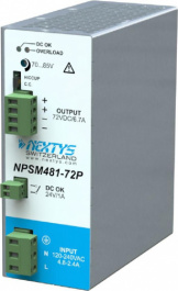 NPSM481-72P, Premium Power Supply 1Ph, 480W\\In: 120-240Vac, Out: 72Vdc/6.7A Parallelable, NEXTYS