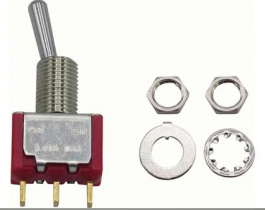 RND 210-00446, Miniature Toggle Switch, On-None-On, Soldering Lugs, RND Components