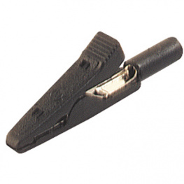 MA 1 S SCHWARZ / BLACK, Crocodile clip diam. 2 mm black, SKS Kontakttechnik