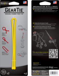 GEAR TIE 12-YELLOW, Gear Tie 12" Yellow, Nite Ize