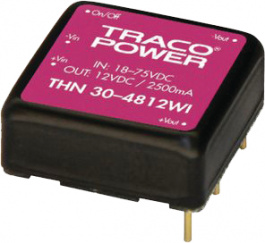 THN 30-2423WI, Преобразователь: DC/DC; 30Вт; Uвх:9?36В; Uвых:15ВDC; Iвых:1000мА, Traco Power
