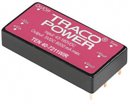 TEN 40-2411WIR, Преобразователь: DC/DC; 40Вт; Uвх: 9?36В; 5ВDC; Iвых: 8000мА; 2"x1", Traco Power