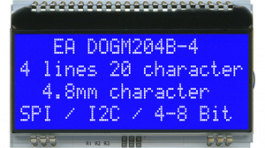 EA DOGM204B-A, Dot matrix LCD display 4.82 mm 4 x 20, Electronic Assembly