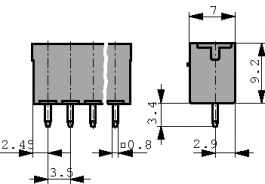 STL1550/12-3.5-V, Прямой штыревой разъем 12P3.5 mm, Hartmann