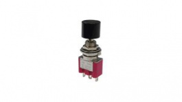 RND 210-00731, Pushbutton Switch, 1CO, ON-(ON), Metallic / Red, RND Components